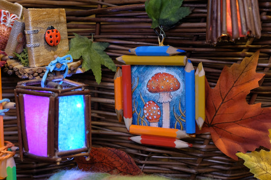 "Dreamwalker’s Child": Amanita Muscaria (Fly Agaric) in Blue and Gold