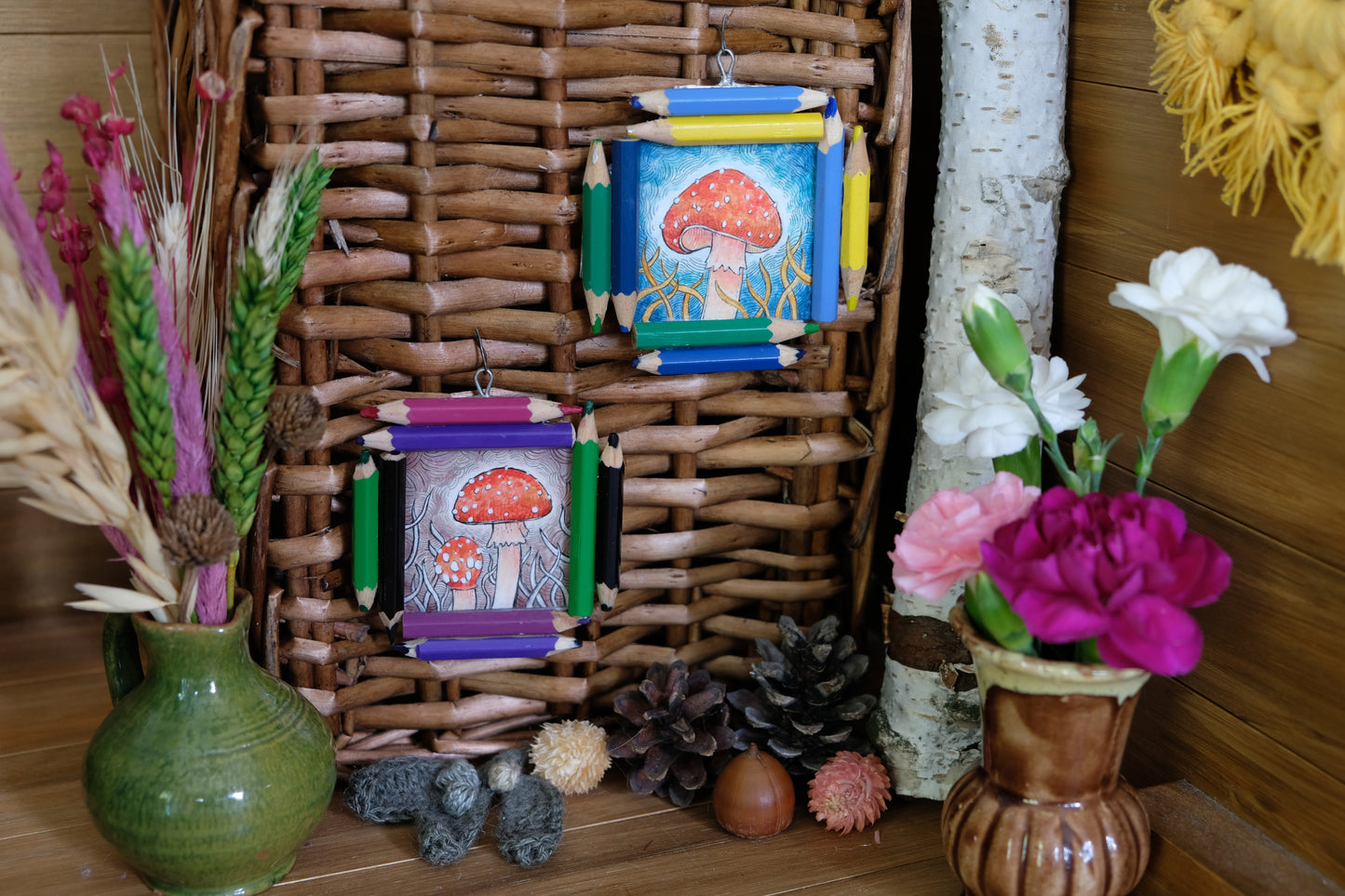 “Dreamwalker’s Guide”: Amanita muscaria (Fly Agaric) in Blue, Green and Yellow