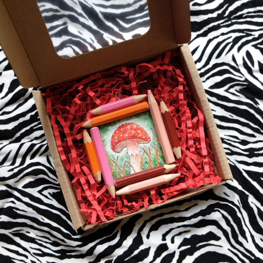 “Dreamwalker’s Guide”: Amanita muscaria (Fly Agaric) in Green, Orange and Pink