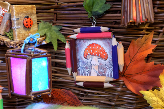 “Dreamwalker’s Guide”: Amanita muscaria (Fly Agaric) in Rose Silver, Red and Violet