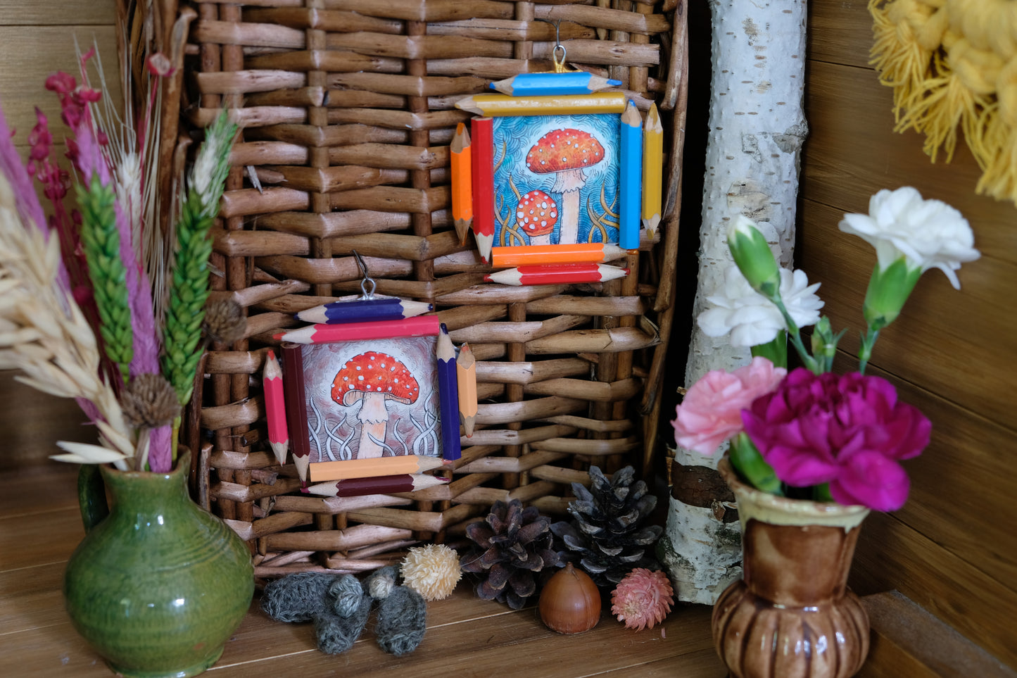 “Dreamwalker’s Guide”: Amanita muscaria (Fly Agaric) in Rose Silver, Red and Violet
