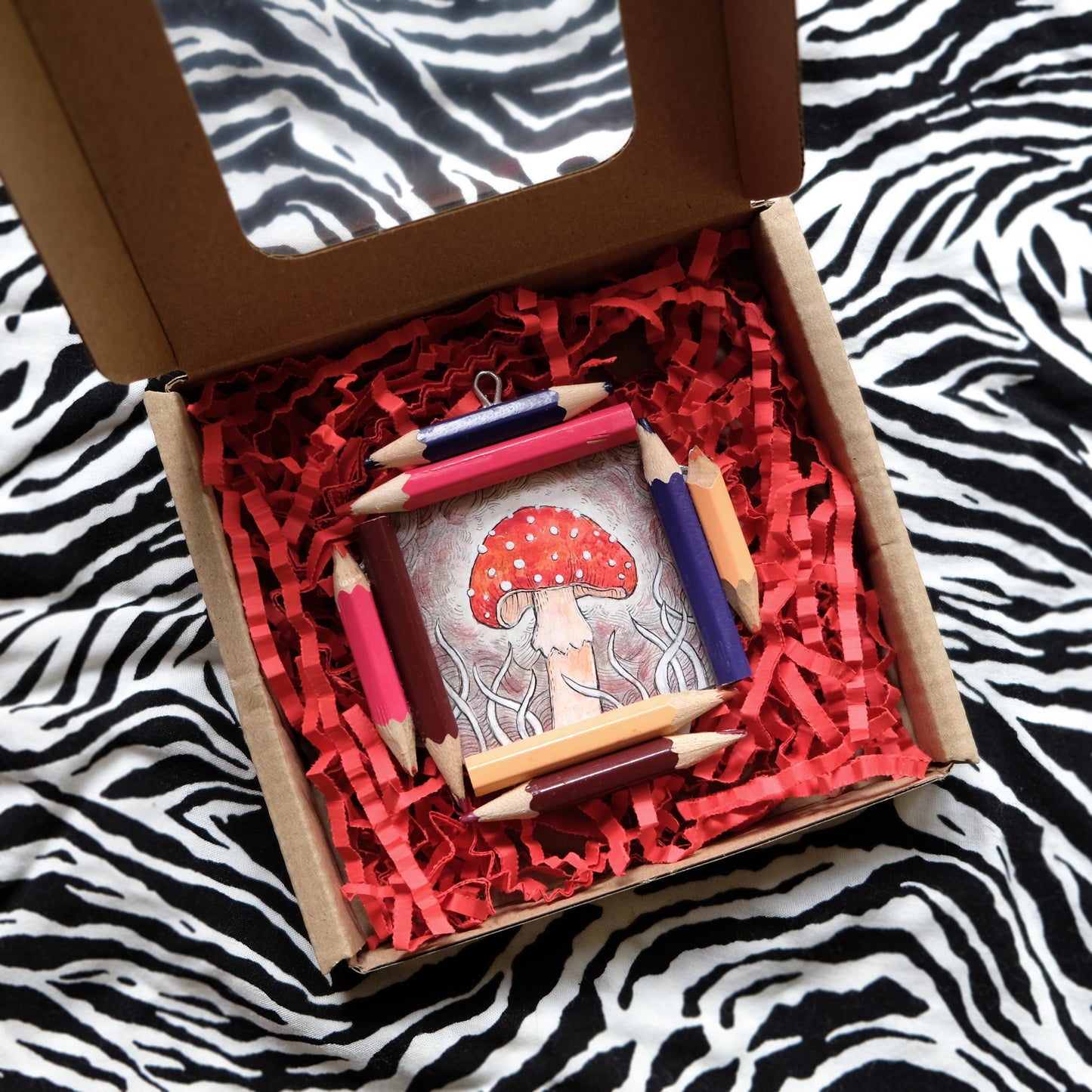“Dreamwalker’s Guide”: Amanita muscaria (Fly Agaric) in Rose Silver, Red and Violet