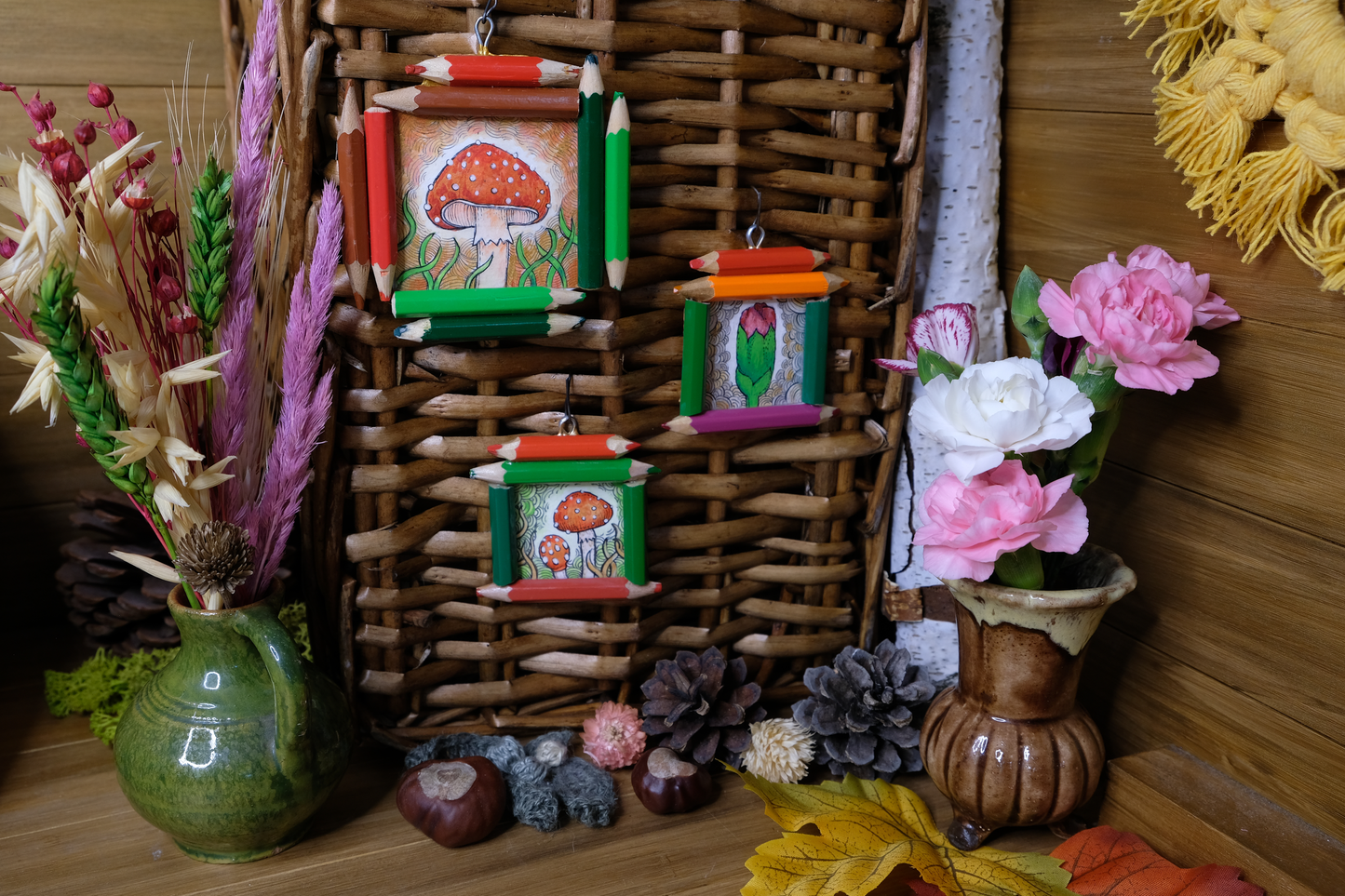 “Dreamwalker’s Guide”: Amanita muscaria (Fly Agaric) in Gold, Red and Green