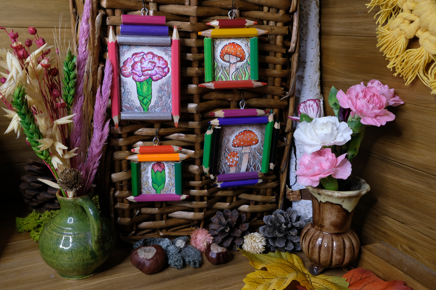 "Dreamwalker’s Child": Amanita Muscaria (Fly Agaric) in Rose Silver, Green and Violet