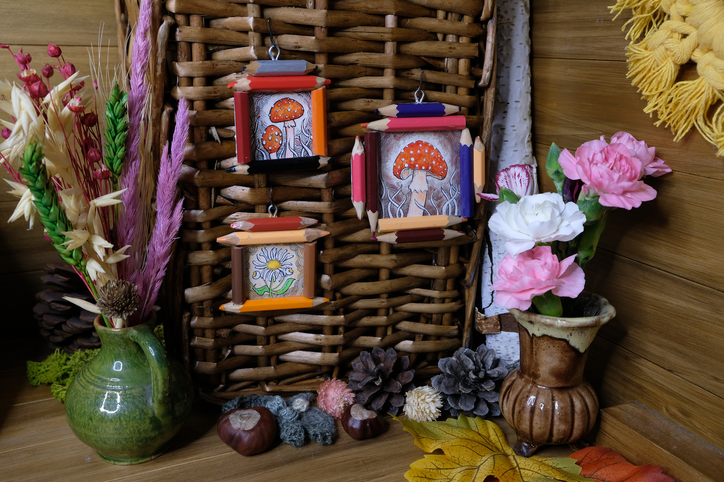 "Brave Delight": Tiny White Flower in Orange and Brown