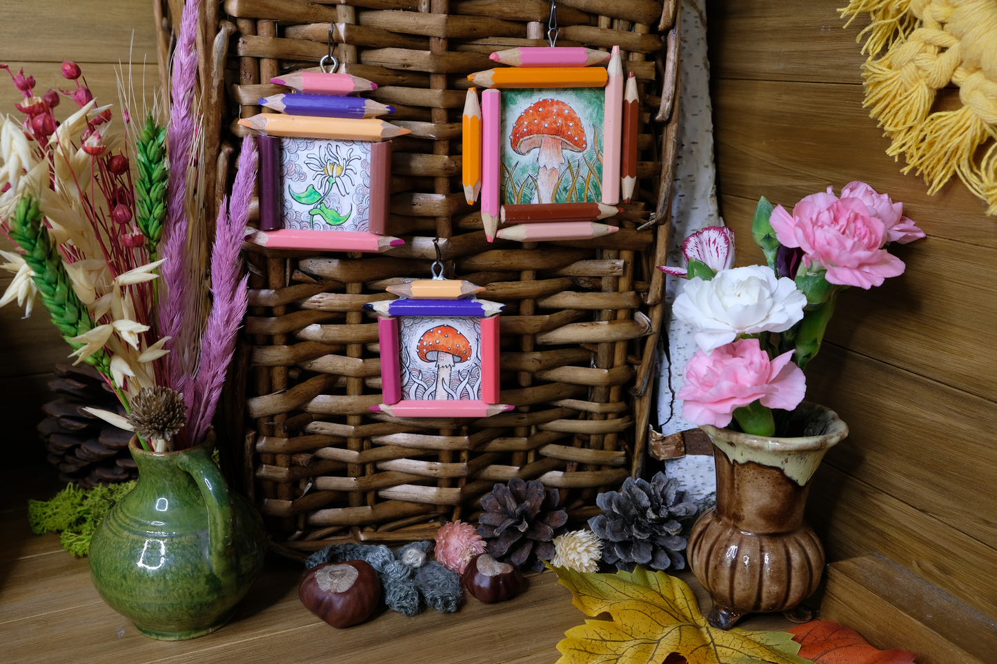 "Tiny Dreamwalker": Amanita muscaria (Fly Agaric) in Pink and Silver