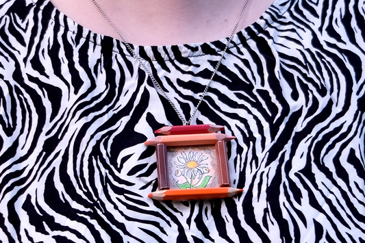 "Brave Delight": Tiny White Flower in Orange and Brown