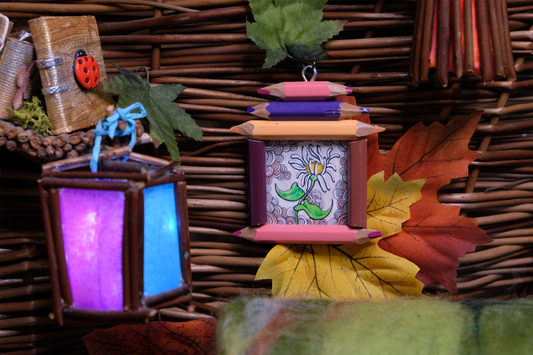 "Brave Delight": Tiny White Flower in Pink and Brown