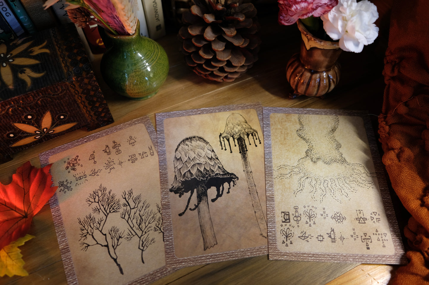 Set of 14 Mushroom and Fantasy Postcards: "The Magical World of The Quirky Owl" and "Quirky Mushrooms"