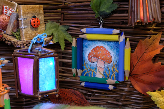 “Dreamwalker’s Guide”: Amanita muscaria (Fly Agaric) in Blue, Green and Yellow