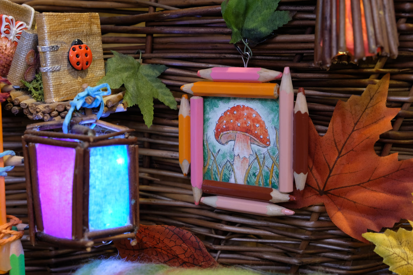 “Dreamwalker’s Guide”: Amanita muscaria (Fly Agaric) in Green, Orange and Pink