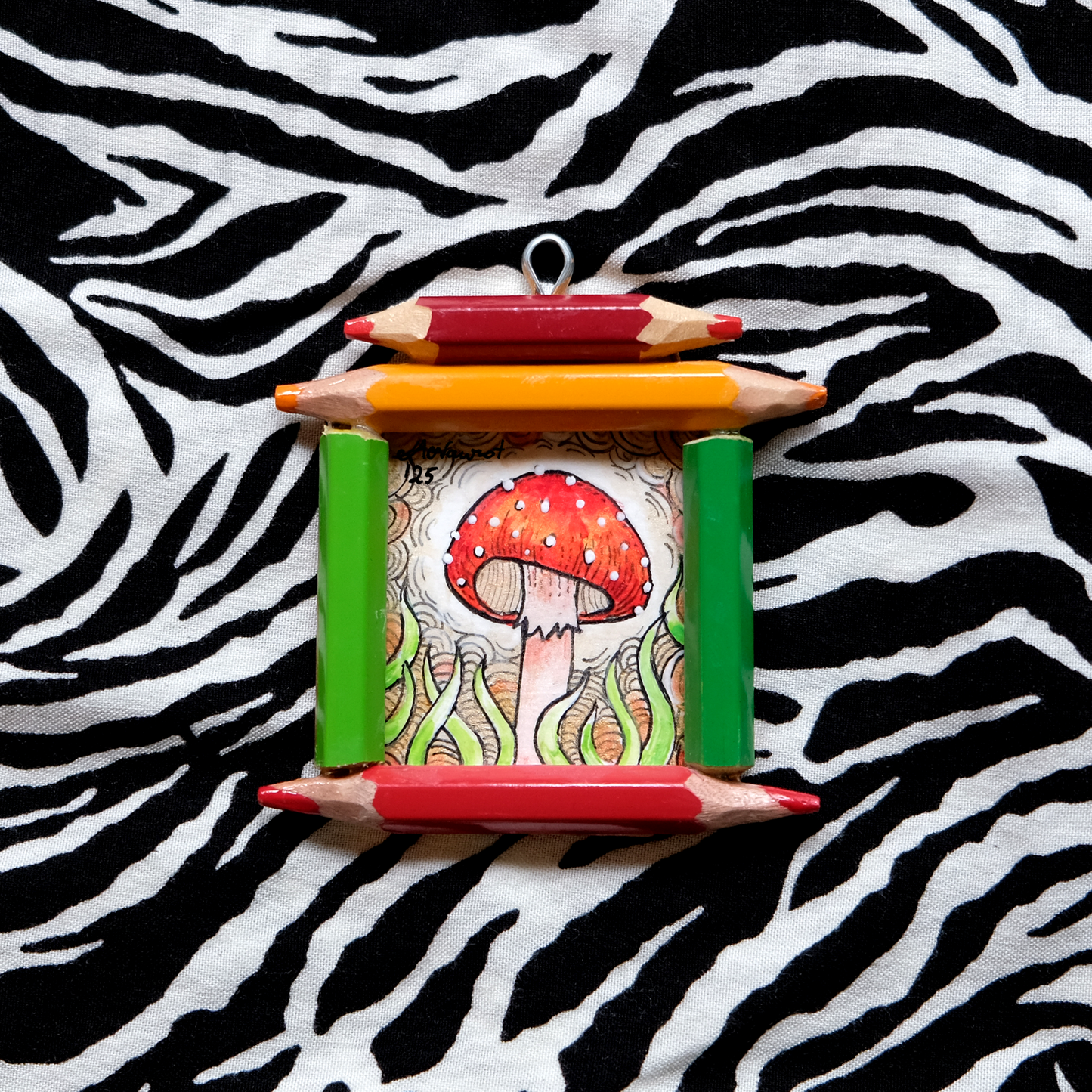 "Tiny Dreamwalker": Amanita muscaria (Fly Agaric) in Gold