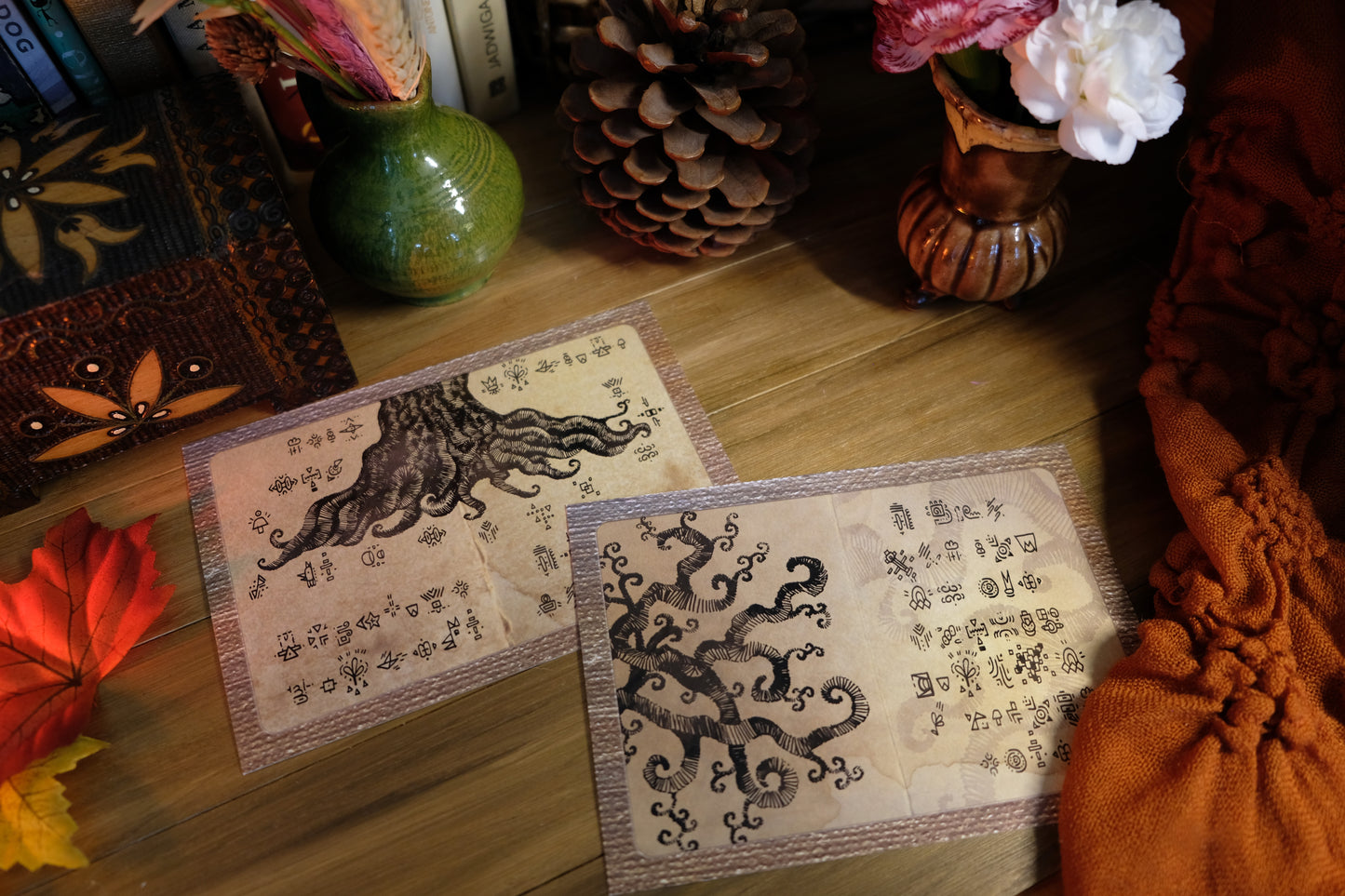 Set of 14 Mushroom and Fantasy Postcards: "The Magical World of The Quirky Owl" and "Quirky Mushrooms"